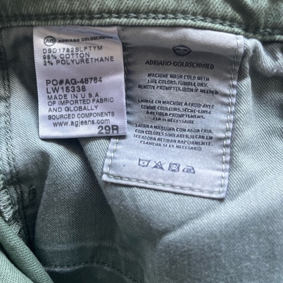 AG Jeans, The Isabelle Button-up, color Sulfur Fresh Thyme, size 29 - Picture 6 of 7